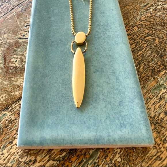 Madewell Unique Modern Adjustable Layered Matte Gold Pendant Necklace- NWOT - Picture 5 of 8